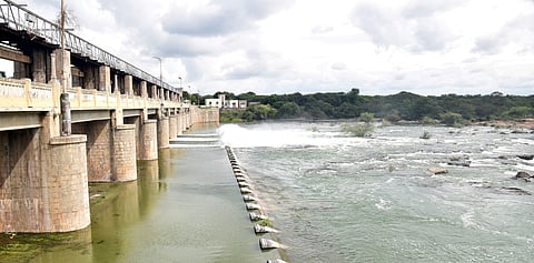 The Sathanur dam constructed across the Thenpennai River (Pennaiyar) in Thiruvannamalai's Thandarampet taluk.