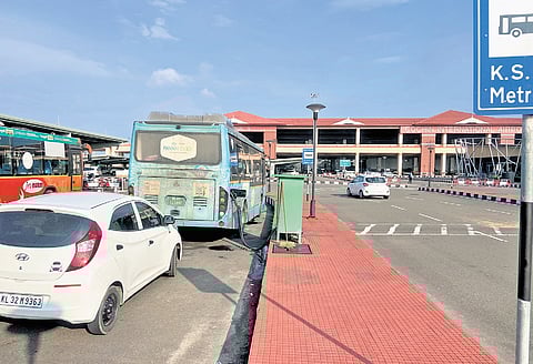A feeder bus plying on the Aluva metro station-airport route.