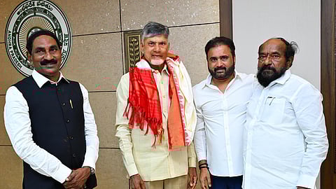 Rajya Sabha nominees Beeda Mastan Rao, Sana Satish and R Krishnaiah met CM Nara Chandrababu Naidu on Tuesday.