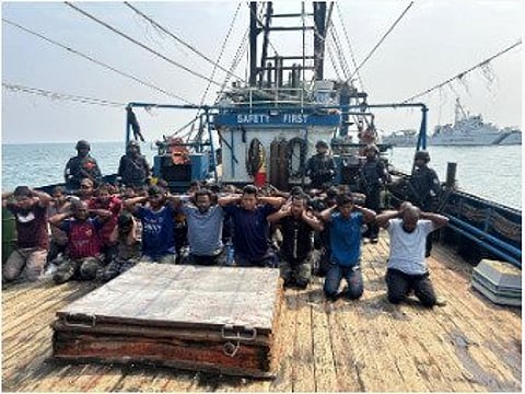 The fishermen on Bangladeshi trawlers arrested by the Indian Coast Guard for illegal fishing