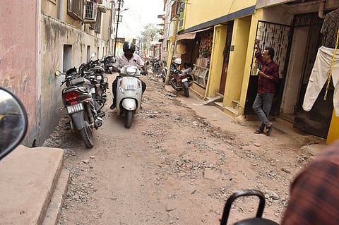 Roads digged for Suez drinking water project left damaged causing inconvenience for motorist and residents in Coimbatore