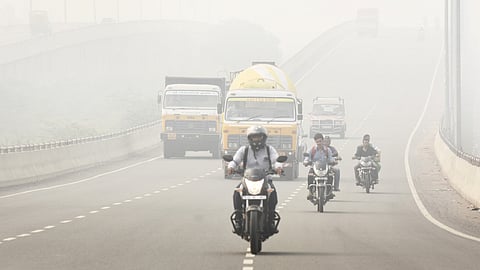 Motorists had a tough time navigating through dense fog on the Outer Ring Road on Tuesday.