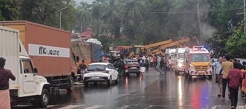 Four students were killed after a lorry transporting cement ploughed into and toppled over them.