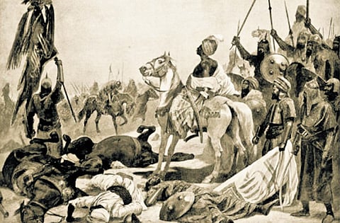 Haidar Ali on campaign, a 1780, illustration from Hutchinson’s Story of the British Nation