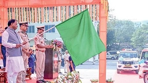 CM Mohan Charan Majhi flagged off 30 new vehicles under the emergency response support system.