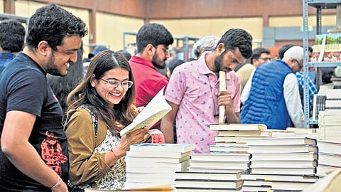 Booklovers at the 13th edition of Bangalore Literature Festival at LaLit Ashok on Saturday