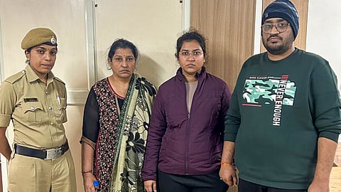 Nikita Singhania, wife of Atul Subhash, a senior tech executive who committed suicide recently, her mother Nisha Singhania and brother Anurag Singhania after their arrest by the police.