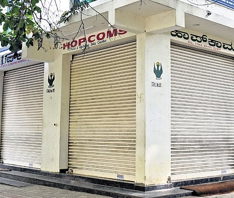 An outlet of Hopcoms that was shut down in Bengaluru
