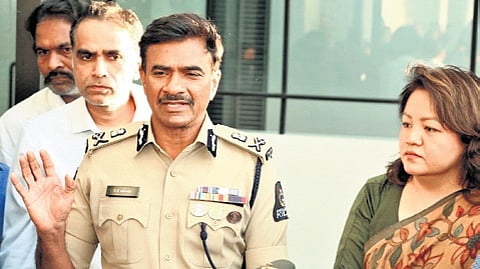 Police Commissioner CV Anand and Health Secretary Christina Z Chongthu brief reporters at KIMS on Tuesday