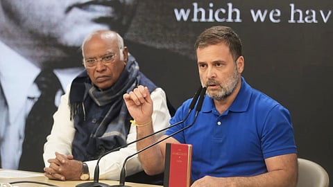 Congress President Mallikarjun Kharge and Rahul Gandhi