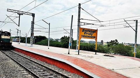 The Tiruchendur railway station