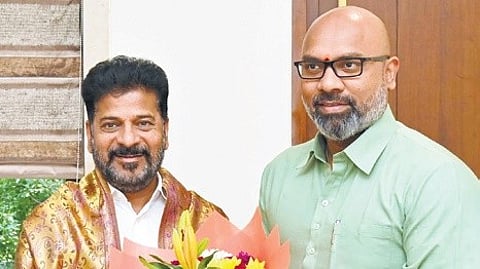 Telangana CM Revanth Reddy with Nizamabad BJP MP Dharmapuri Arvind.