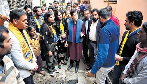 CM Atishi visited the Rangpuri Pahari area on Sunday
