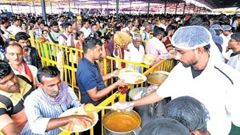Non-veg food being served at the venue