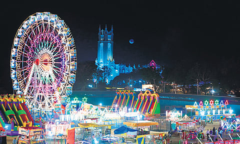 A fair has been organised near the Medak church (in backdrop) as part of Christmas celebrations in the district