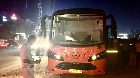 The caravan belongs to a business group in Malappuram district. It was reportedly on its way back to Malappuram after dropping off a wedding party in Kannur.