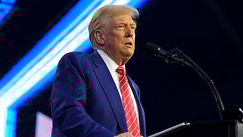 President-elect Donald Trump speaks at AmericaFest, Sunday, Dec. 22, 2024