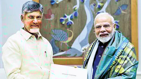 CM Chandrababu Naidu met PM Narendra Modi in New Delhi on Wednesday