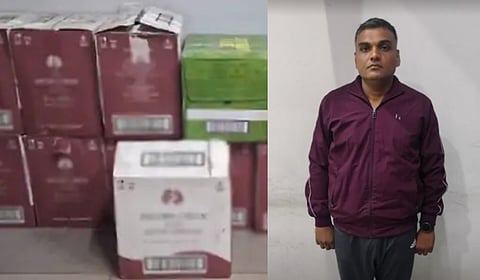 Liquor seized from head constable Sunil Makwana's residence.