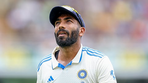 Jasprit Bumrah looks on during play on day two of the third cricket test between India and Australia at the Gabba in Brisbane, Australia, Sunday, Dec.15, 2024.