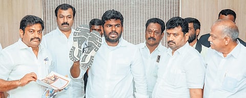 BJP state president K Annamalai told reporters in Coimbatore on Thursday that he would not wear sandals till the DMK government in Tamil Nadu is removed