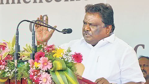 Transport Minister SS Sivasankar during an event in Chennai on Thursday