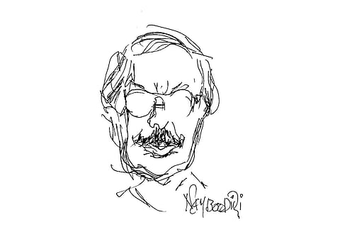 Pencil sketch of MT by the famous artist Namboothiri (Image | Samakalika Malayalam)