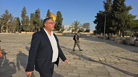 Israel's National Security Minister Itamar Ben Gvir also posted a photo of himself on the holy site, with members of the Israeli security forces and the famed golden Dome of the Rock in the background.