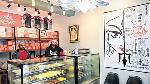 Sandesh, a newly opened Kolkata sweet shop in CR Park Market 2, with a 150-year-old legacy