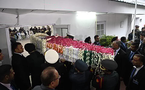 Mortal remains of former PM Manmohan Singh taken to Congress headquarters