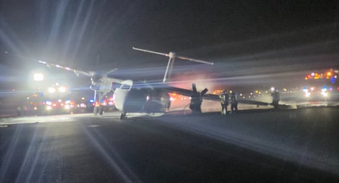 An Air Canada flight operated by PAL Airlines caught fire during a rough landing at the Halifax airport in Nova Scotia, Canada, on Sunday.