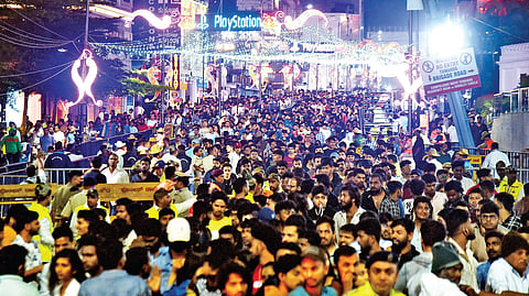 Illuminated and bedecked Brigade Road to ring in the New Year 2025