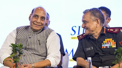 Defence Minister Rajnath Singh and Chief of Defence Staff General Anil Chauhan.