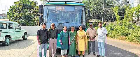 Cusat teachers and staff welcome the Kochi Metro feeder service on the campus