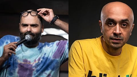 (L) Comedian Kunal Kamra took a jibe and Blinkit CEO Albinder Dhindsa