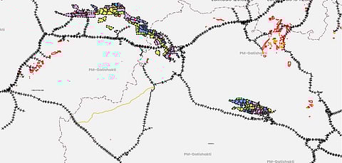 Route map of Bargarh-Nuapada new railway line
