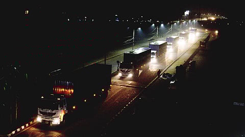 Toxic waste from Bhopal's Union Carbide Factory is being taken away in containers to Pithampur, to be discarded, in Bhopal on Thursday, Jan. 02, 2025.