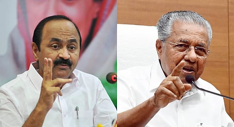 Kerala LoP V D Satheesan (L) and Kerala CM Pinarayi Vijayan (R)