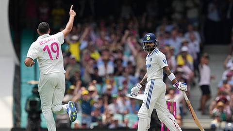 Virat Kohli walks back after he was dismissed by Scott Boland on the day one of Test match at Sydney Cricket Ground
