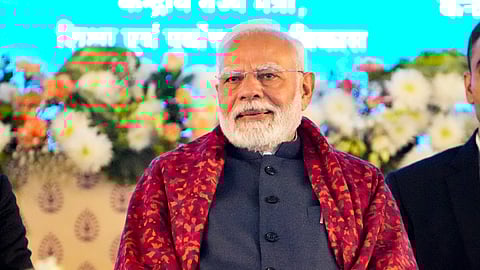 Prime Minister Narendra Modi during the foundation stone laying and inauguration ceremony of various developmental projects, in New Delhi, Friday, Jan. 3, 2025.