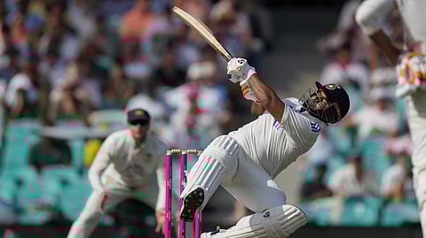 Caption: Rishabh Pant hit six fours and four sixes during 33-ball innings on Saturday.