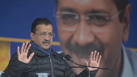 AAP National Convenor and former Delhi Chief Minister Arvind Kejriwal addresses a press conference at the party office in New Delhi on Saturday, Jan. 4, 2025.