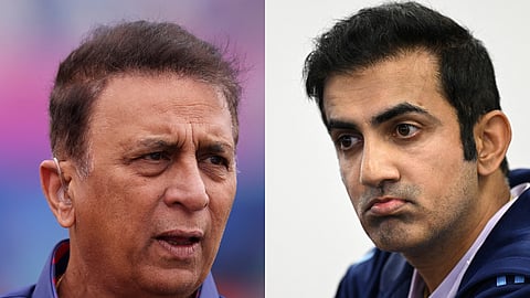 Sunil Gavaskar (L) and India head coach Gautam Gambhir
