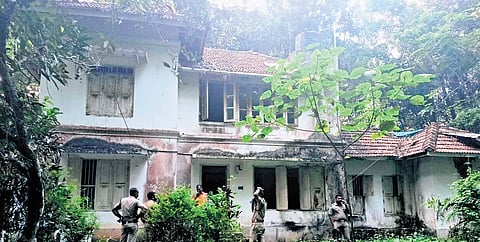 The vacant house, where a skull and bones were found kept inside a fridge