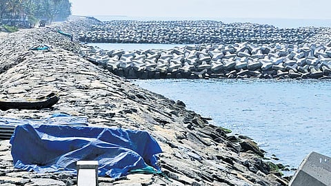 The 7.36 km long seawall and walkway built along the coastline of Chellanam panchayat to save the hamlet from coastal erosion