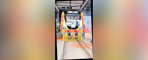 The first domestically manufactured driverless train in Titagarh factory