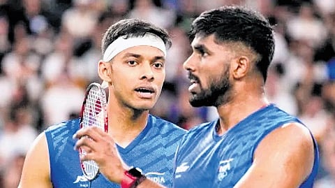 Chirag Shetty (L) and Satwiksairaj Rankireddy won 21-15, 21-15 on Thursday.