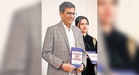 Former CJI D Y Chandrachud launches the book ‘Diabetes No More’ authored by Dr K Bhujang Shetty, in Bengaluru on Thursday