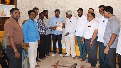 Ganiga Community People inviting Mulbagal Legislator for the programme.