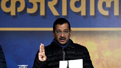 AAP National Convenor and former Delhi Chief Minister Arvind Kejriwal addresses a press conference in Delhi, Jan. 9, 2025.